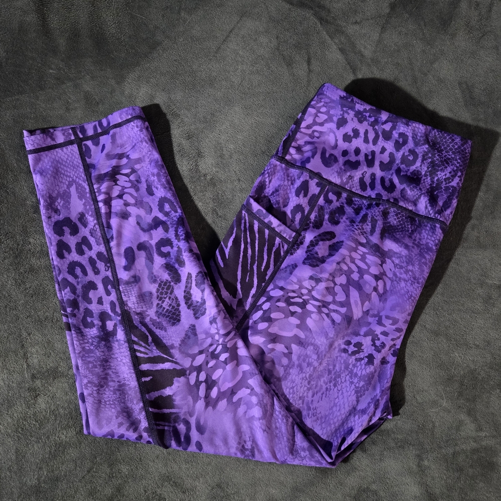 Constantly Varied Gear Purple Multi-Animal Print Capri